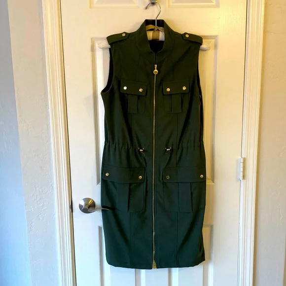 Calvin Klein | Dresses | Army Green Cargo Dress By Calvin Klein Size 8 |  Poshmark